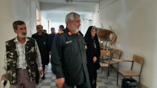بازدید سرزده فرمانده سپاه پاسداران شهرستان از روند بازسازی آموزشکده دختران خوی 8